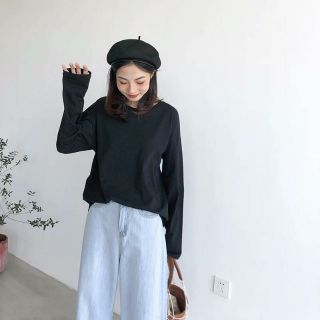 Áo Thun Tay Dài Trơn Basic Hàn Quốc