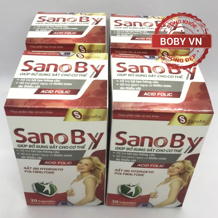 Sano By giúp bổ sung sắt và acid folic cho cơ thể, hỗ trợ tái tạo hồng cầu, giảm nguy cơ thiếu máu do thiếu sắt