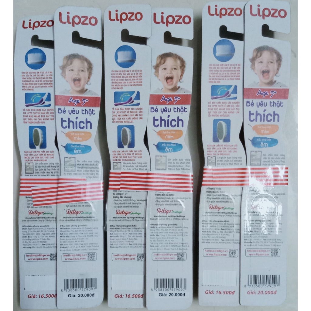 Mua 1 tặng 1 - 01 BCĐR Lipzo KIDS2 cho bé trên 5 tuổi tặng bàn chải đánh răng Lipzo soft cho người lớn