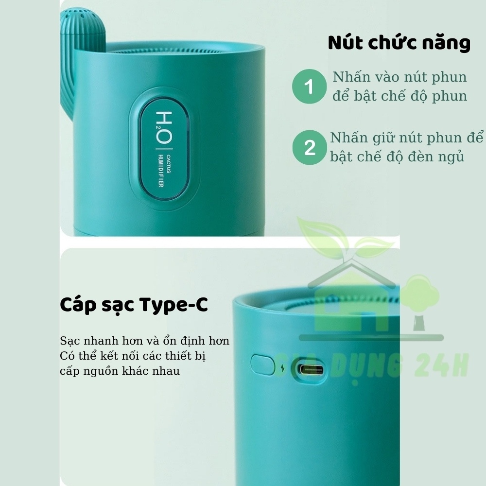 Máy Phun Xương, Xông Tinh Dầu, Tạo Ẩm H2O [CAO CẤP] Dung Lượng Pin 2000mAh Sử dụng 4h liên tục