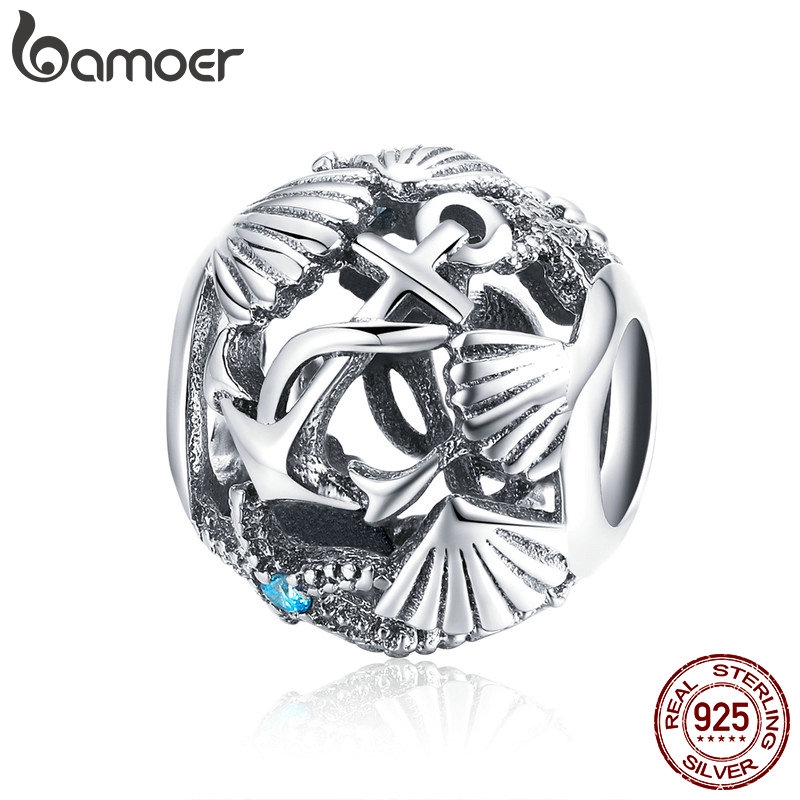 Hạt Charm Bamoer Màu Bạc Làm Đồ Trang Sức Vòng Tay/ Dây Chuyền