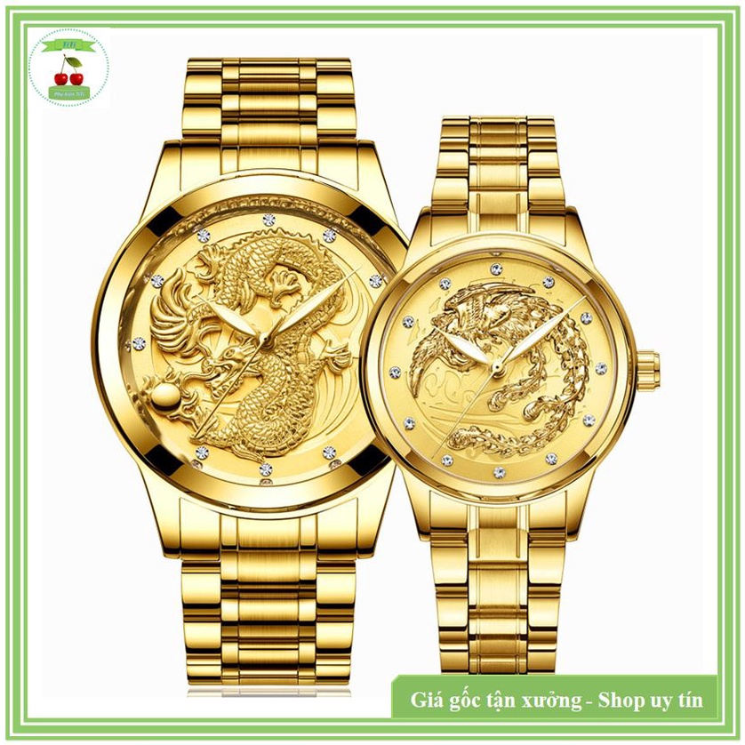 [HÀNG CHÍNH HÃNG] ĐỒNG HỒ NAM RỒNG VÀNG HOÀNG GIA ĐẠI PHÁT IN NỔI 3D CHÍNH HIỆU FNGEEN ( Mã: R03)