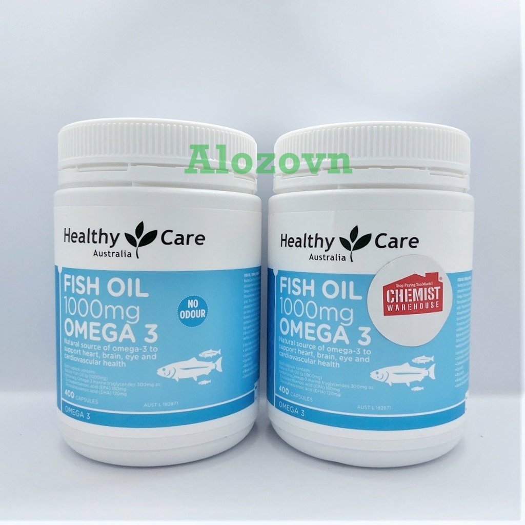 Dầu cá Omega 3 Healthy Care Fish oil 1000mg của Úc, 400 viên