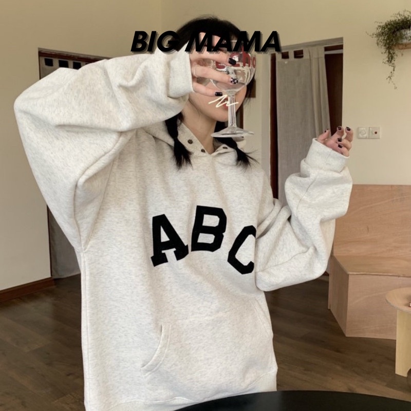 Áo khoác hoodie form rộng hoạ tiết chữ ABC
