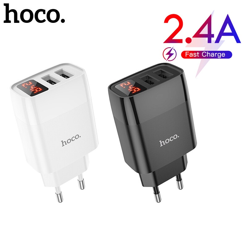 Sạc nhanh HOCO C86A 12W 5V2 4A cổng kép màn hình LED hiển thị kỹ thuật số cho Xiaomi