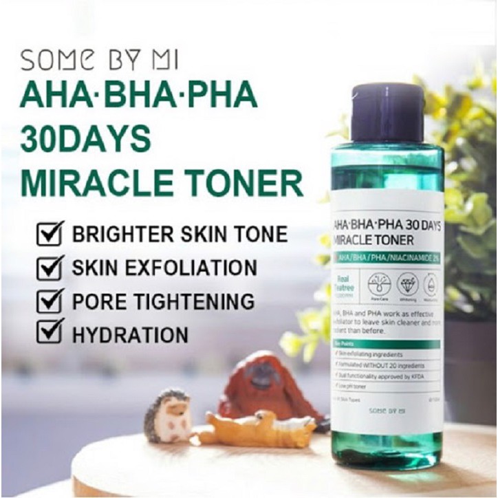 Nước hoa hồng Some By Mi AHA-BHA-PHA 30 Days Miracle Toner 150ml dành cho da mụn