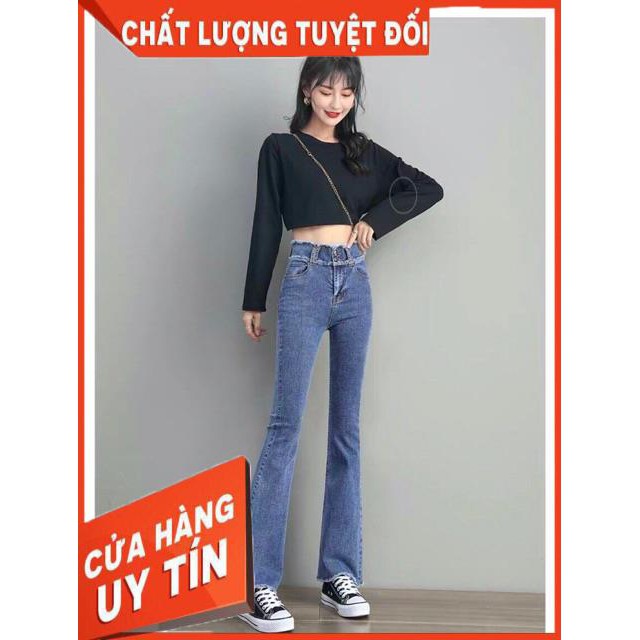 QUẦN JEANS LOE LƯNG SIÊU CAO XẺ GẤU