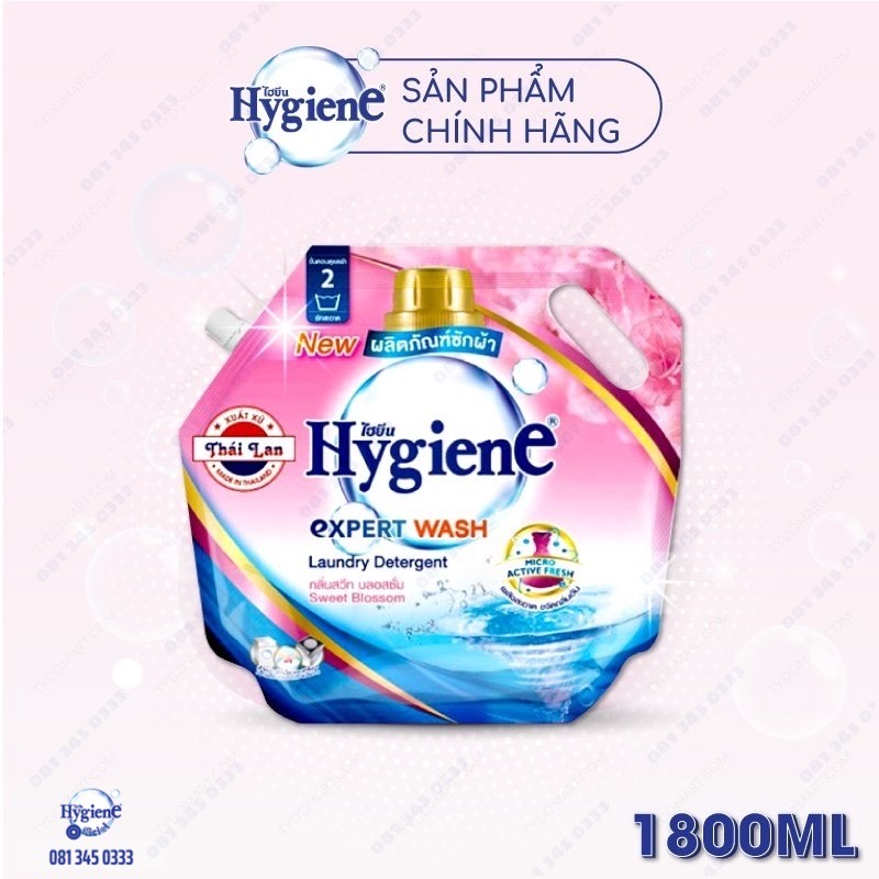 Nước giặt xả Hygiene Expert care Thái Lan 1800ml siêu sạch siêu thơm hàng chính hãng