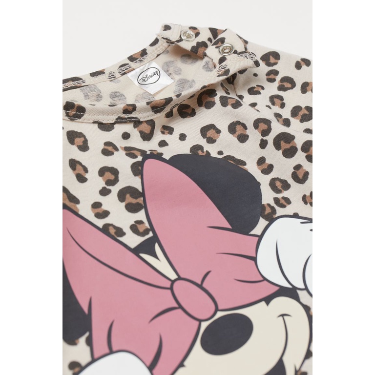 Váy dài tay minnie báo HM H&amp;M size 4-6, 6-9m_hàng chính hãng authentic