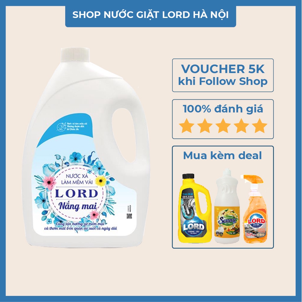 Nước xả vải Lord 3kg hương quyến rũ, nắng mai, đắm say