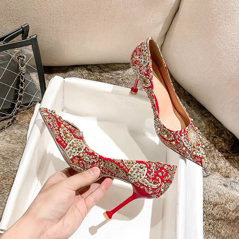 giày cao gót khảm đá sang chảnh 1693