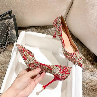 giày cao gót khảm đá sang chảnh 1693
