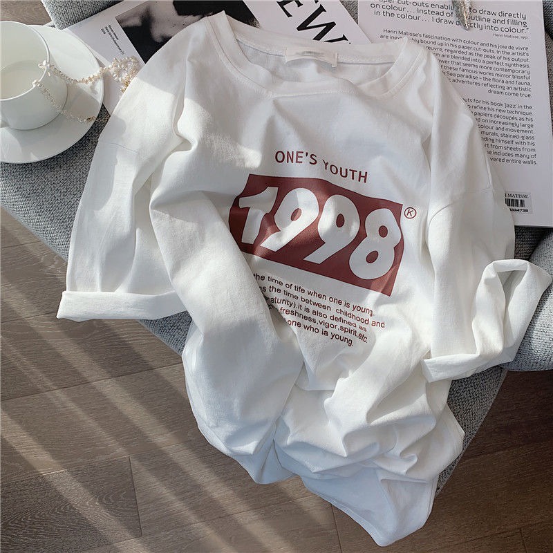 NRVP Áo thun mùa hè tay ngắn oversize in họa tiết phong cách Hàn Quốc cho nam / nữ