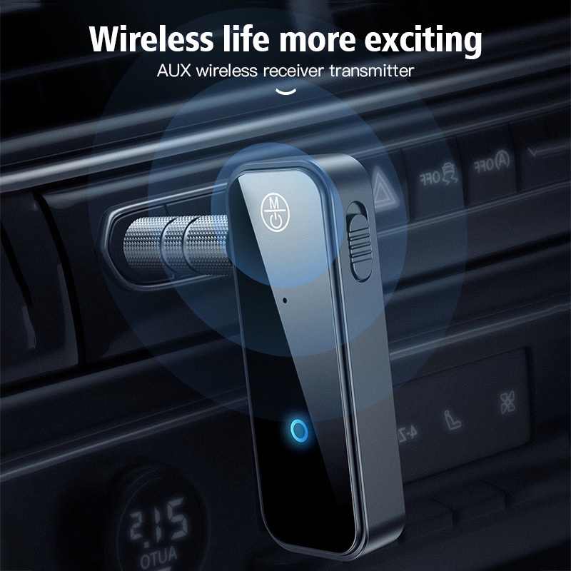 Thiết bị thu phát âm thanh không dây ANKNDO 2 trong 1 mini bluetooth 5.0 giắc cắm AUX 3.5mm cho tai nghe xe hơi PC