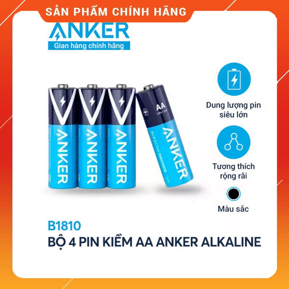 Pin Kiềm AA ANKER Alkaline (Bộ 2 Pin/4 Pin) - B1810