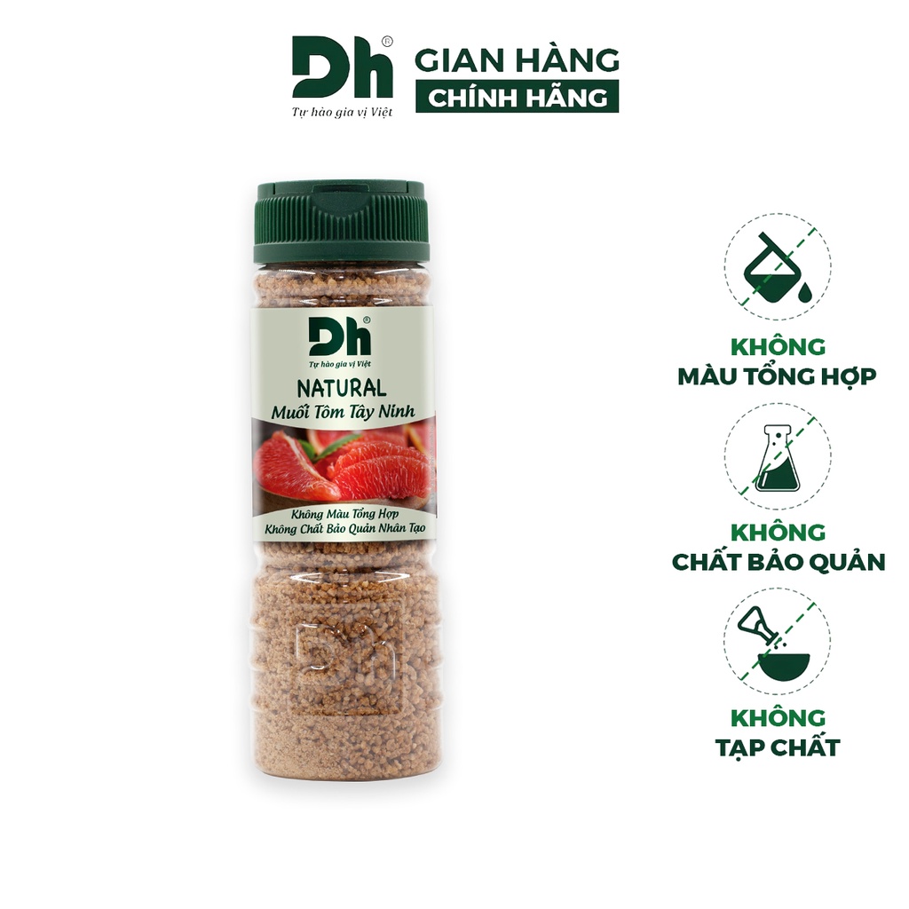 Muối tôm Tây Ninh Natural DH Foods gia vị chấm hoa quả chế biến thực phẩm loại 1 thơm ngon 110gr