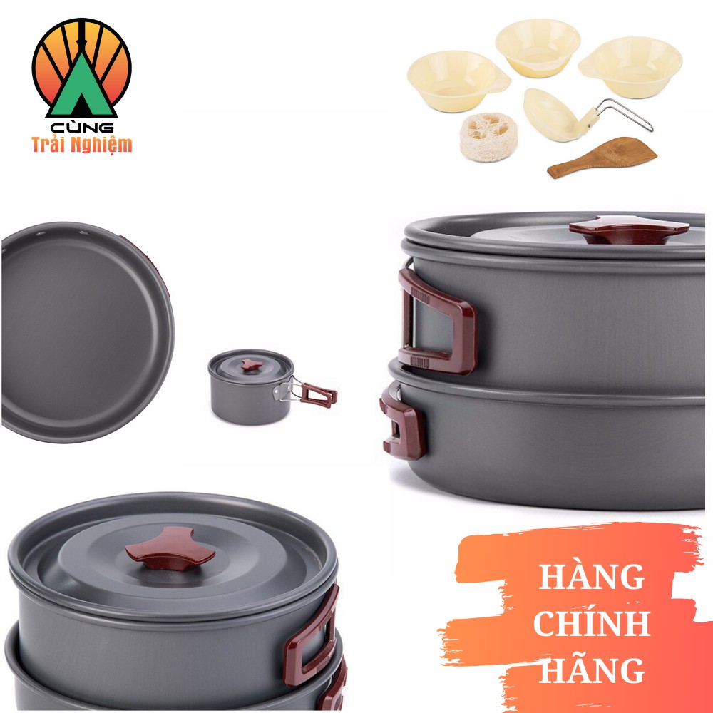 [CHÍNH HÃNG] Bộ Nồi Nấu Ăn 3 chiếc cho Dã Ngoại, Du Lịch Cắm Trại Picnic Gọn nhẹ Chống gỉ NatureHike NH15T203-G | BigBuy360 - bigbuy360.vn