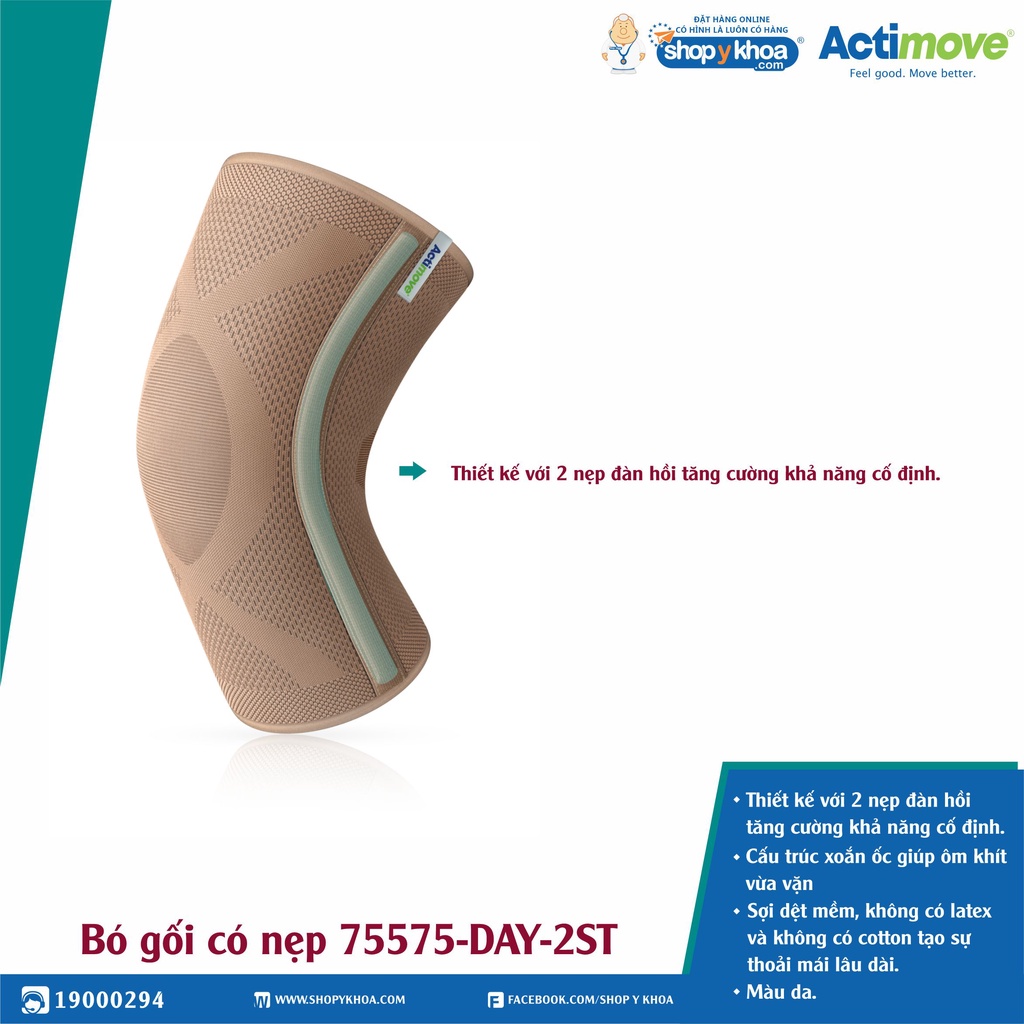 [CÓ QUÀ TẶNG] Bó gối có nẹp 75575-DAY-2ST Actimove Knee Support