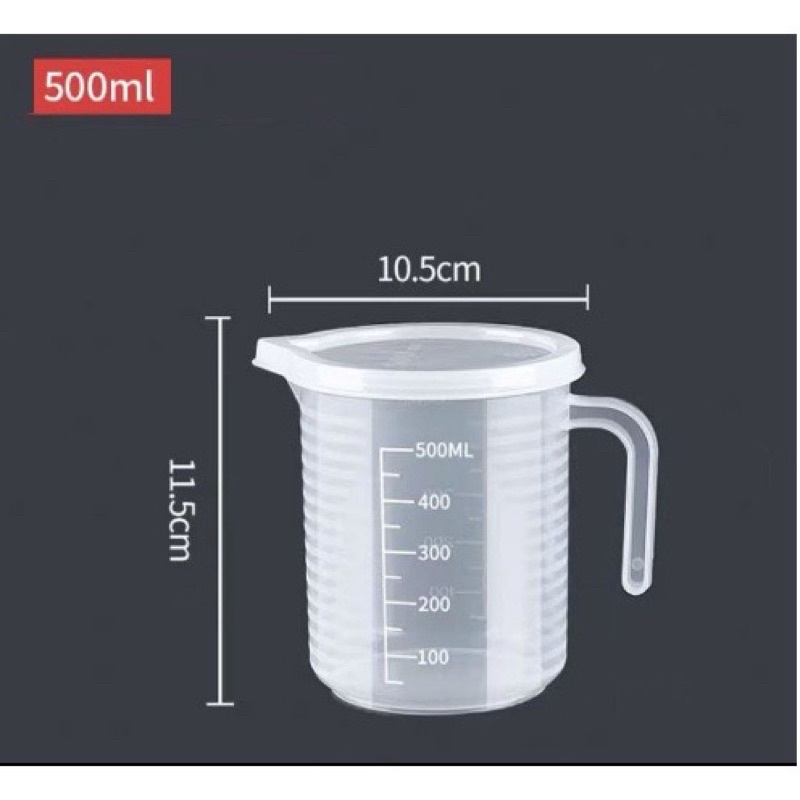 Ca Đong Nhựa Chia Vạch Có Nắp 500ml