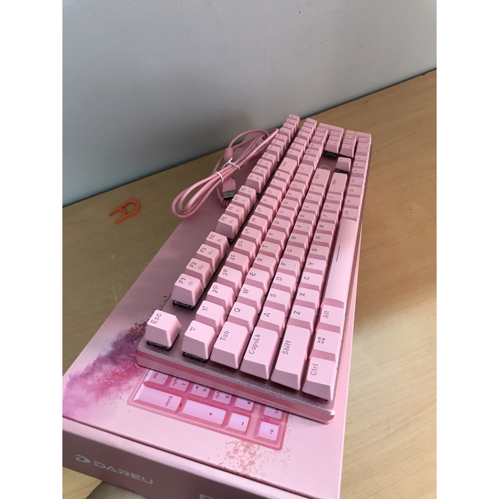 Bàn phím cơ Gaming DAREU EK810 - Pink - Black (MULTI-LED, Blue/ Brown/ Red D switch)