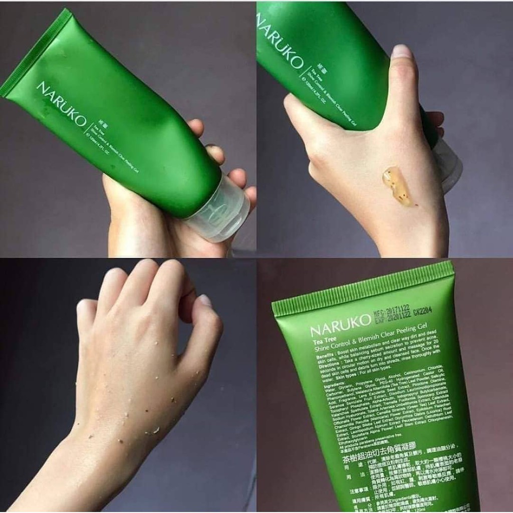 Gel Naruko trà tràm Tea Tree Shine Control and Blemish Clear Peeling Gel 120ml KBeauty