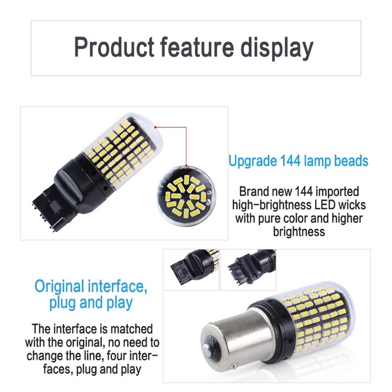 Bóng đèn led xi nhan, phanh, hậu chân cắm T20/ 7743