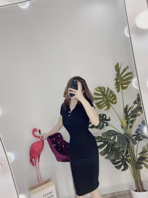 Đầm body nữ cổ bẻ nút Freesize dưới 55kg- Carotshop | BigBuy360 - bigbuy360.vn