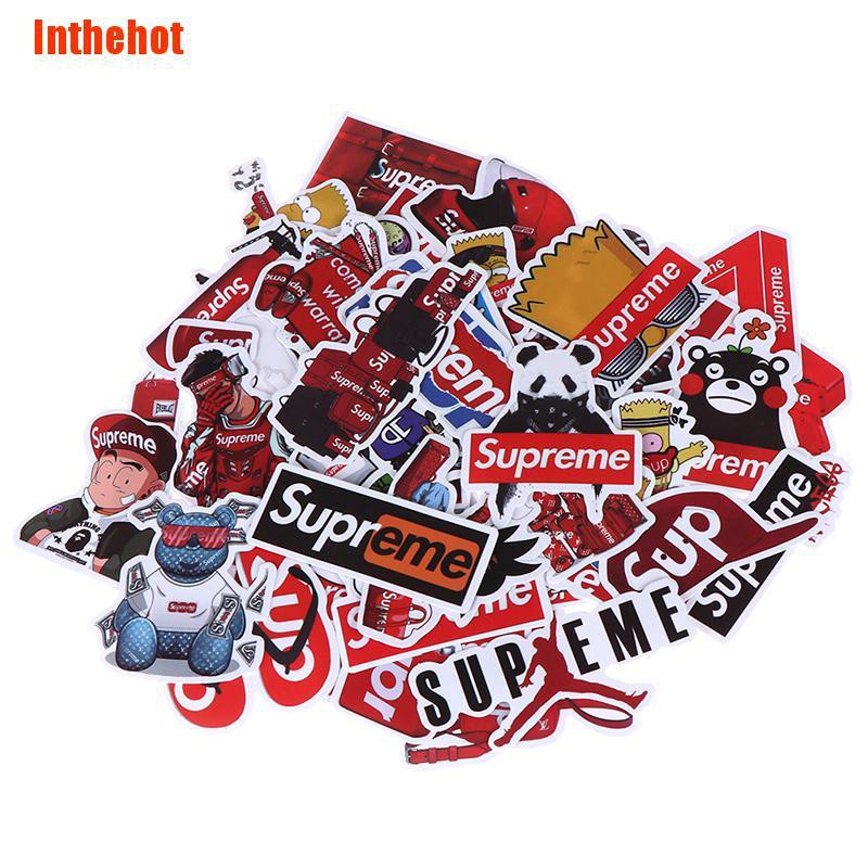 Bộ 50 Sticker Supreme Đa Năng Dùng Trang Trí Độc Đáo