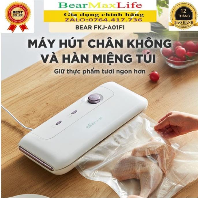 Máy hút chân không mini thực phẩm hàn miệng túi Bear FKJ-A01F1 (FKJ-B01B1) Chính hãng Đa năng, hút ép chân không