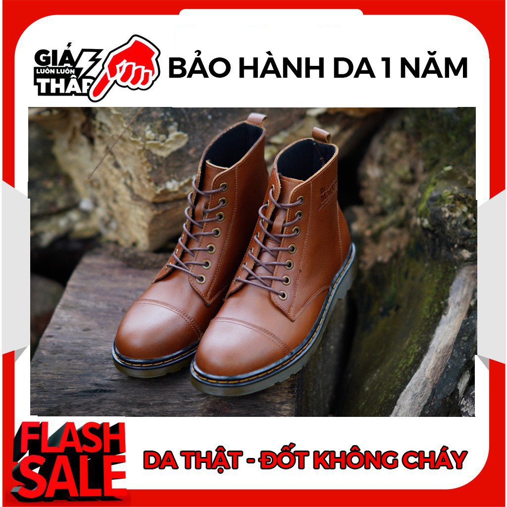 Giày da Dr Martens - 124N- mẫu giày da nâu cao cổ trẻ trung hàng chính hãng 100% - domanh98