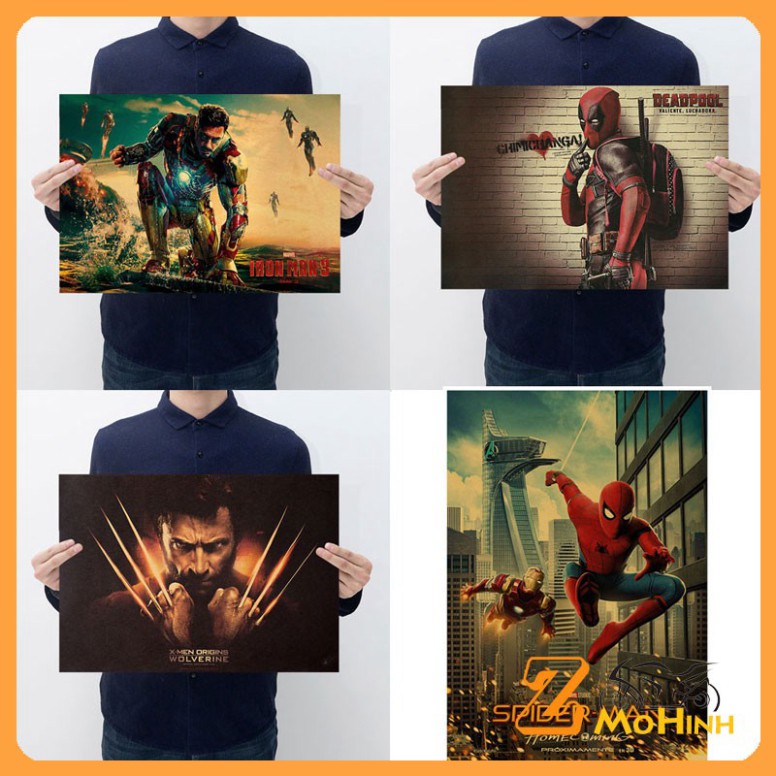 Poster Dán Tường in hình các nhân vật trong vũ trụ điện ảnh Marvel và DC kích thước 50.5*35cm