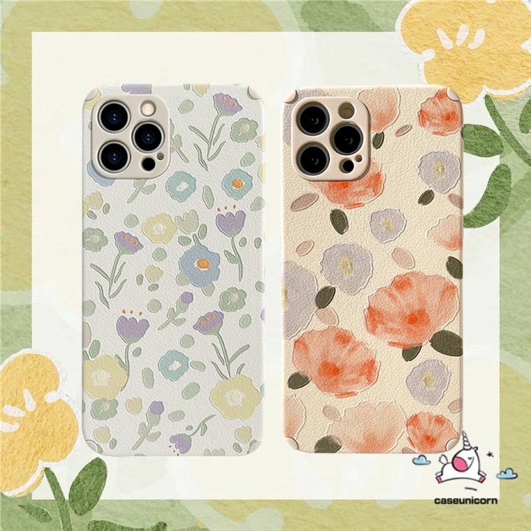 Ốp điện thoại da chống sốc in hoa cổ điển thích hợp cho Iphone 6 6s 7 8 Plus 11 12 Pro Max X Xr Xs Max Se 2020