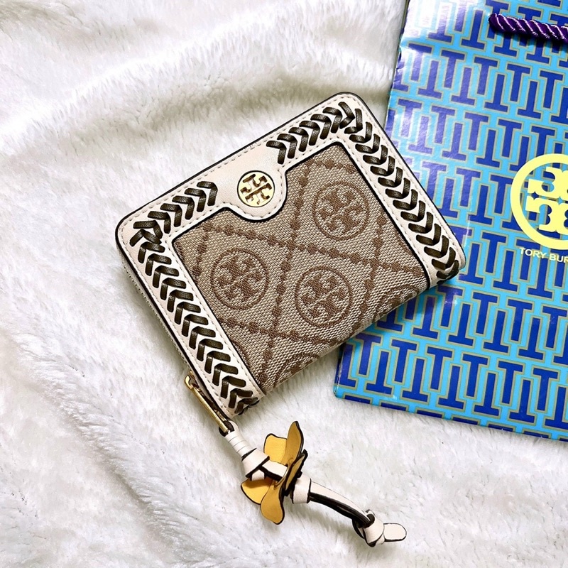 Ví thẻ Tory burch da thật nhỏ xinh, dây kéo hoa xinh lắm
