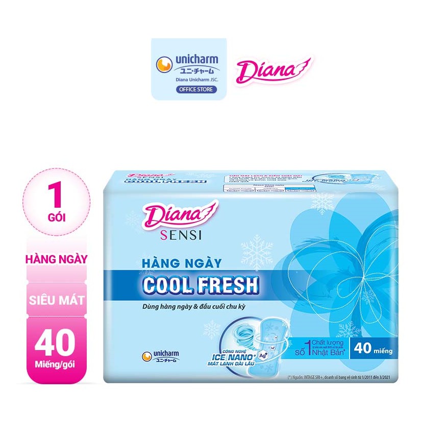 Băng vệ sinh Diana hàng ngày Sensi Cool Fresh 40 miếng/gói