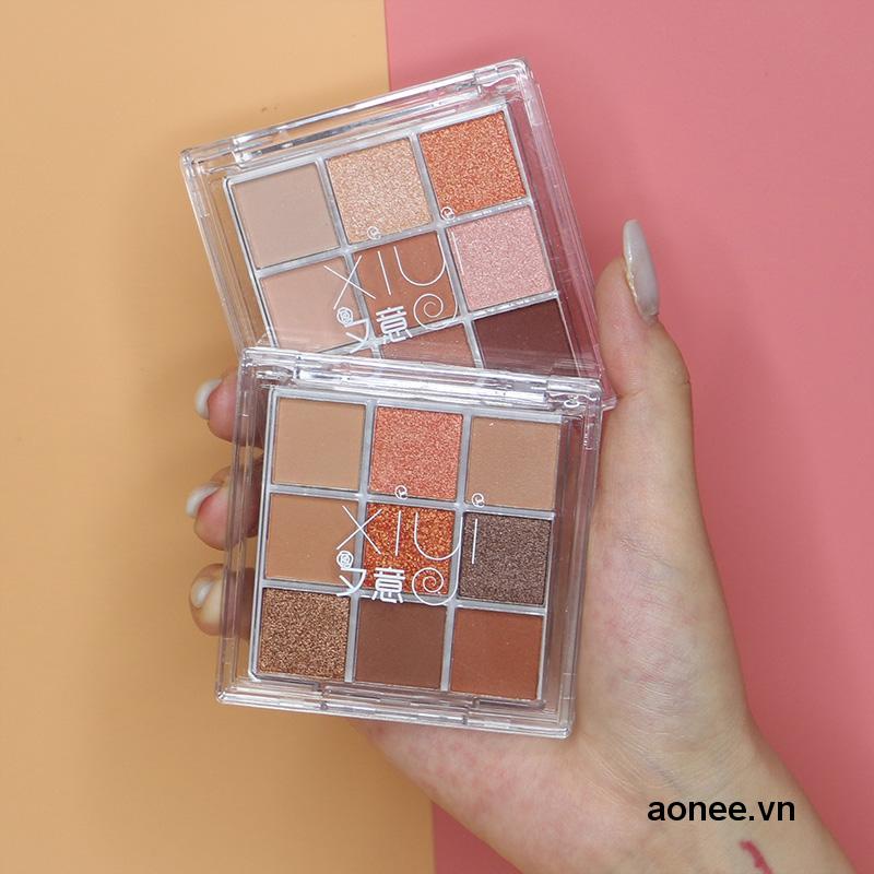 ✨✨Bảng Phấn Mắt 9 Màu Tông Nude Ánh Kim Tuyến Lấp Lánh Lâu Trôi