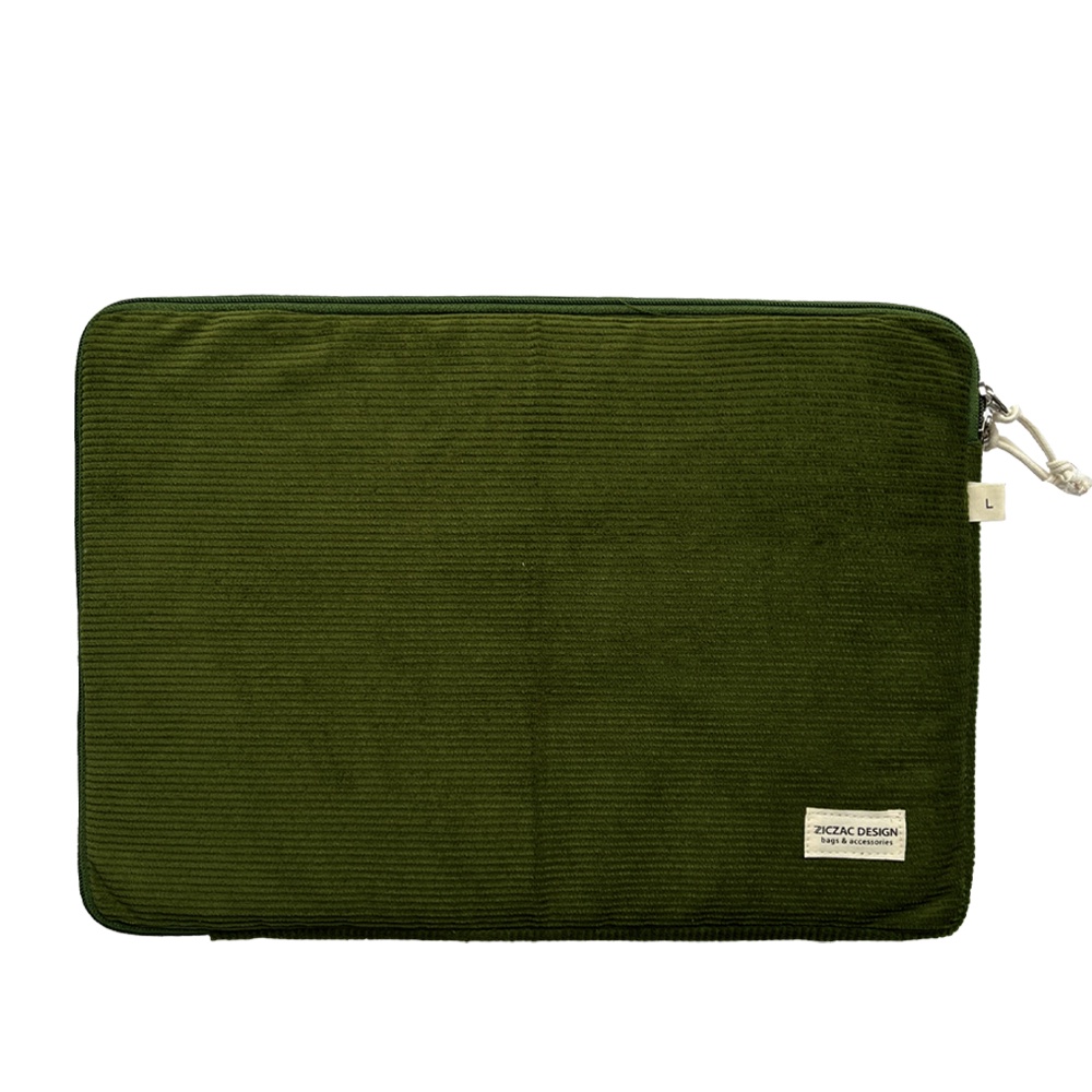 Túi chống sốc laptop vải nhung màu rêu | Ziczac Design