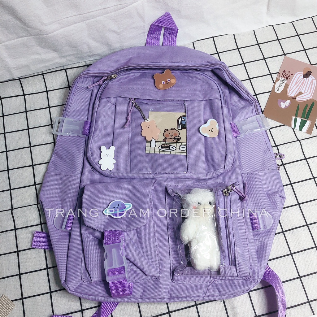 Balo Nữ Đi Học Ulzzang Thời Trang Giá Rẻ, Chống Thấm Nước Màu Pastel Xinh Xắn