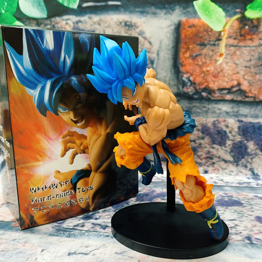 Mô hình 7 Viên Ngọc Rồng SonGoku Blue x Vegeta Blue siêu ngầu, Dragon Ball cao 18cm có chân đế đi kèm, full hộp