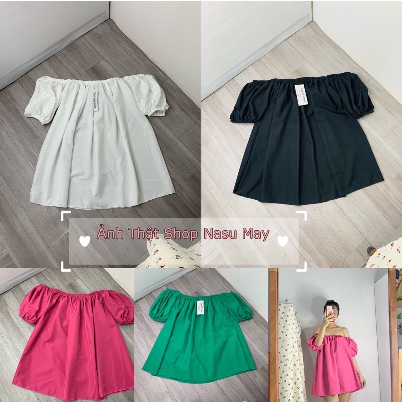 Áo trễ vai, áo hở vai babydoll nữ đẹp bèo tay phồng rộng dễ thương, mặc đi chơi, s | BigBuy360 - bigbuy360.vn