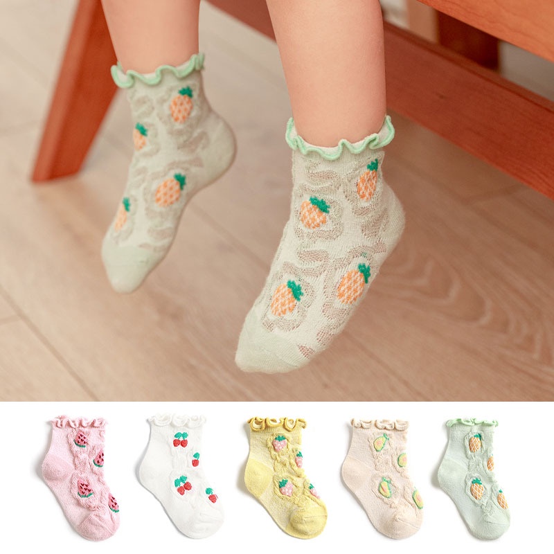 Tất Lưới In Họa Tiết Trái Cây Dễ Thương Cho Bé Gái 0-6 Tuổi