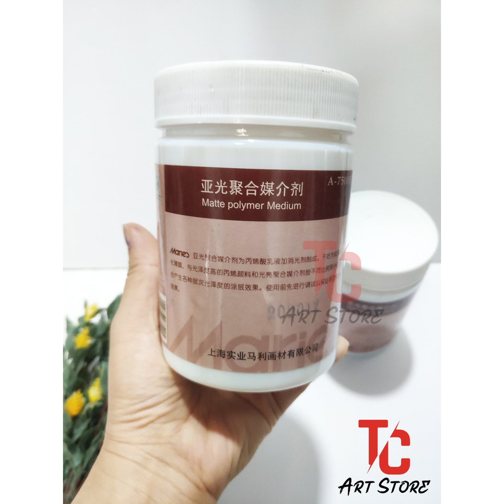 Dung Dịch Phủ Mờ, Chống Thấm Bảo Vệ Tranh ACRYLIC 500ML - MATTE POLYMER MEDIUM MARIE'S