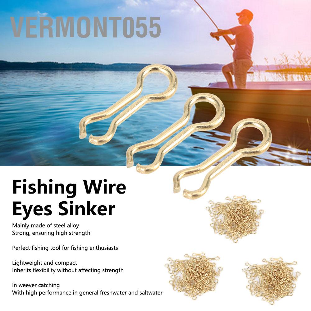 Vermont055 300PCS Carp Fishing Wire Eyes Sinker Steel Alloy Screw Leads Mould Loops Tackle Accessory