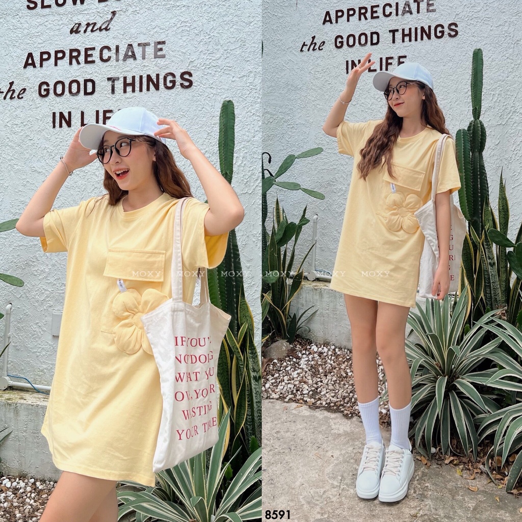 SP008591-Đầm thun đính hoa