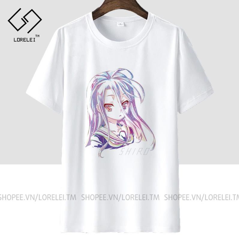 Áo thun No Game No Life SHIRO Art ngắn tay