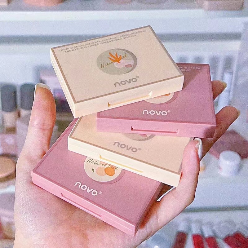 Bảng Phấn Má Hồng NOVO Màu Trắng / Xanh Dương Tự Nhiên Dễ Thương