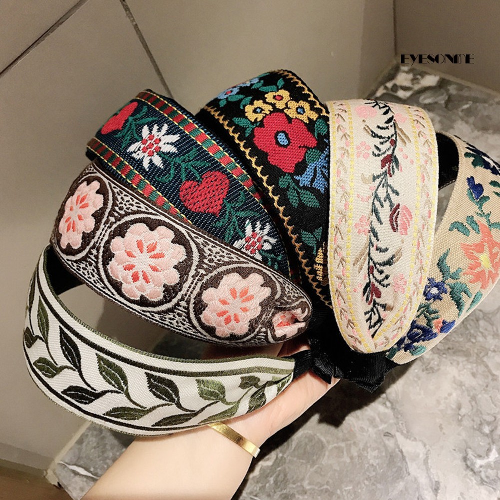 Băng Đô Thêu Họa Tiết Dân Tộc Đơn Giản