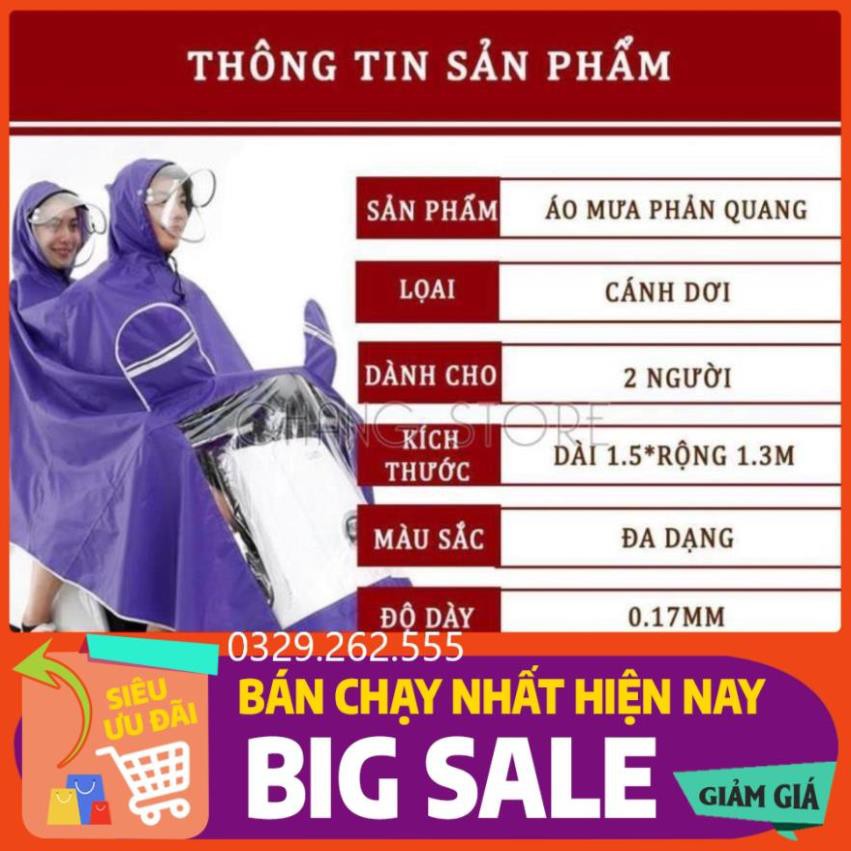 (Big Sale) Áo mưa cánh dơi vải dù siêu bền đầu phản quang có kính che mặt vải dù siêu dai, siêu bền