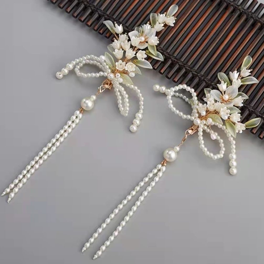 [Aishang Đẹp] Kẹp Tóc Tua Rua Dài Phong Cách Hanfu Cổ Điển Thủ Công Hoa Lily of the Valley Series