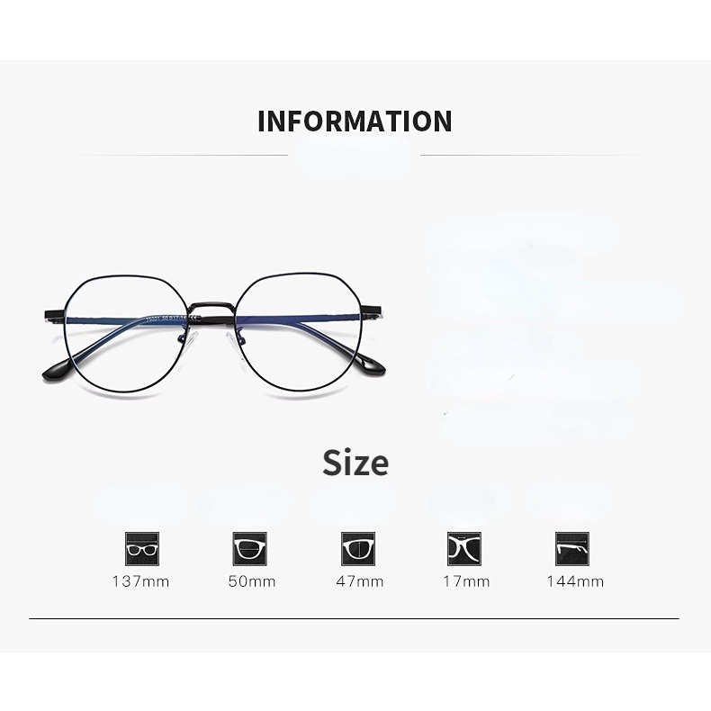 Kính Mát Nữ Gọng Tròn Kim Loại Chống Tia Sáng Xanh