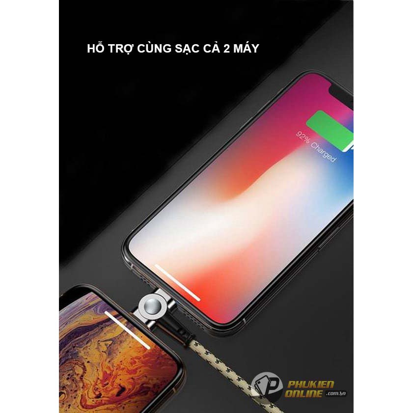 [HOT] [ SIÊU PHẨM ] SẠC NAM CHÂM THÔNG MINH 180º - CHỐNG VƯỚNG TAY XOAY 180º - 3 ĐẦU SẠC IPHONE/ANDROID/TYPE-C